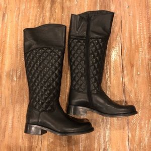 NIB Steve Madden Black Leather Reggo Boots